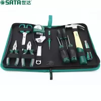 世达 SATA 12件套五金工具箱家用套装家庭维修水电工工具包套装DY06018