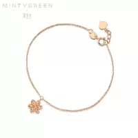 周生生(CHOW SANG SANG)18K红色黄金薄荷系列六角星手链 91598B定价