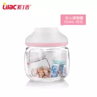 WQLQ紫丁香玻璃密封罐防潮储物罐900ml两件套（颜色随机）WJSG63900