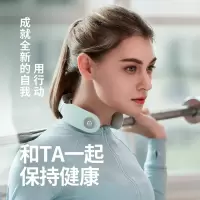 SKG 4335智能颈椎按摩器(茱萸粉)语音提示热敷护颈仪便携脖子牵引器无线低频脉冲