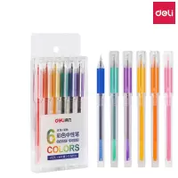 得力(deli) A125 拔冒式全针管彩色中性笔 0.5mm(6色/套)