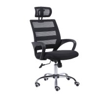 定制 电脑椅 会议椅 职员椅 黑框黑网海绵坐垫钢制脚固定扶手