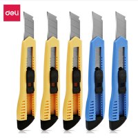 得力(deli) 2003-05 大号耐用美工刀-手动锁定 -5把装