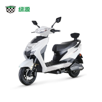 绿源(LUYUAN)电动车60V成人男女电瓶车MMT双人踏板外卖60V长跑电动摩托车 靠背 雪山白