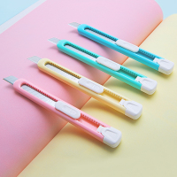 得力 2054 糖果色美工刀清新卡通裁纸刀 8把装三组装
