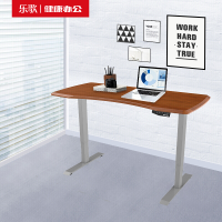乐歌(Loctek)站立办公电动升降学习桌亲子桌现代简约电脑桌办公桌家用写字书桌 E1/1.4m弧形胡桃木色套装