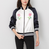 鄂尔多斯ERDOS 早秋棒球领印花时尚棒球服女士夹克外套