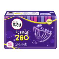 高洁丝放肆睡280丝薄夜用卫生巾8片装