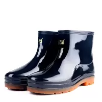 澳特踏雨新款男士PVC低筒雨鞋 防滑牛筋黑色工作水鞋
