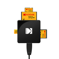 柯达(KODAK) USB3.1读卡器 多合一读卡器 支持SD/TF/Micro SD/CF存储卡等 T200A 黑色
