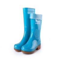 澳特踏雨 女士雨靴1612中筒雨鞋劳保鞋蓝色