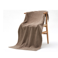 洁丽雅 GRACE 毛巾家纺 纯棉 条纹 浴巾 390G 70*140CM 棕色