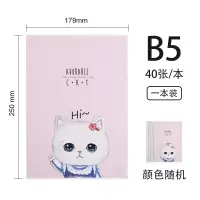 齐心笔记本子记事本缝线本可爱猫韩国小清新简约大学生B5日记本生活学生用品A5办公文具用品 可爱猫缝线本B540张