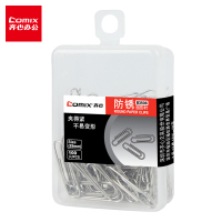 齐心盒装回形针标准别针回型针小号办公学习文具用品防锈回形针加厚电镀表层曲别针金属29mm