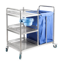 奥一 不锈钢三层护理车 污物车 被服车