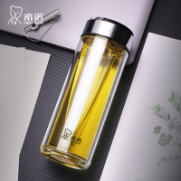 希诺XN-6737: 315mL玻璃杯水晶杯双层隔热透明玻璃杯(QH)