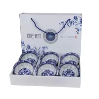 企购优品企业定制SCP青花瓷碗筷套装SCP-4273(六碗六筷)高尔夫陶瓷碗套装活动礼品(套)