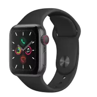 Apple Watch Series5 智能手表GPS + Cellular 40毫米 深空灰色铝金属表壳搭配黑色运动型