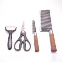 寒铁四件套不粘波纹套刀 COLD IRON-0002