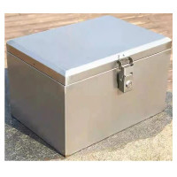 摩托车电动车电瓶车后备箱 304不锈钢尾箱 加厚通用外卖储物 (开孔)44*32*30cm