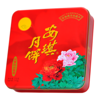 安琪双黄白莲蓉月饼 4枚铁盒装710g