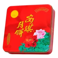 安琪双黄白莲蓉月饼 4枚铁盒装710g