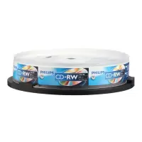 飞利浦(PHILIPS)PH CD-RW 可擦写空白刻录光盘光碟 可重复刻录 10片装刻录盘700M
