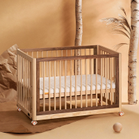 babycare婴儿床拼接大床可移动新生儿多功能 哄睡宝宝床实木bb床松木款