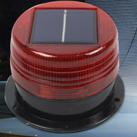 车载太阳能爆闪灯 警示灯车用车顶磁吸警示灯太阳能爆闪灯(95*55 红色 单个)