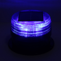 车载太阳能爆闪灯 警示灯车用车顶磁吸警示灯太阳能爆闪灯(95*55 蓝色 单个)