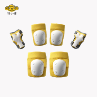 柒小佰 轮滑护具儿童溜冰鞋滑板平衡车自行车护具六件套装护膝护肘护掌XS码2-6岁适用 黄色