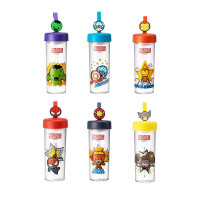 名创优品(MINISO)Marvel漫威系列手提水杯塑料杯带茶隔450ml(2个)