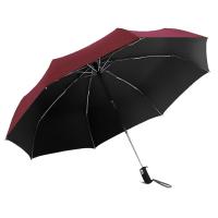 天堂 3331E黑胶升级款自开收三折商务遮阳伞晴雨伞 酱红