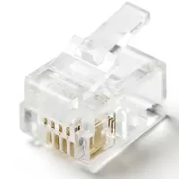 电话线水晶头RS 纯铜二芯电话水晶头三叉 电话水晶头二芯电话线1000个