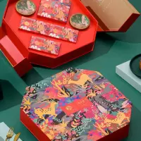 锦华 福鹿喜月中秋节月饼880g 蛋黄纯莲蓉杂粮黑芝麻红豆沙流心奶黄广式月饼