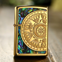 芝宝 贝壳罗盘半圆打火机金005G