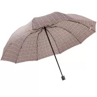 天堂 钢杆钢骨加大加固商务英伦雨伞2-3人雨伞 三折晴雨伞 33213E 驼色