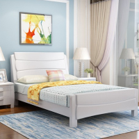 群兴俊达 GSC-012 1500*2000mm 白色框架结构【无床头柜】 中式实木现代简约双人床卧室床