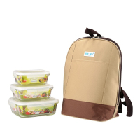 幸福一家人耐热玻璃保鲜盒三件套XF-023