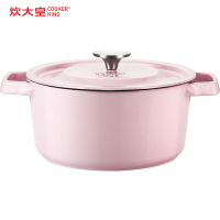 炊大皇(COOKER KING) 汤锅 T22ATQ5 胭脂粉珐琅汤锅22cm家用燃气灶电磁炉炖锅汤锅平底加厚