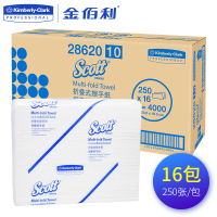 金佰利28620擦手纸三折抽取式餐巾纸250张/16包/箱(单位:箱)