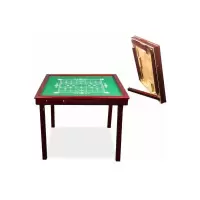 Aibik实木麻将桌折叠手动棋牌桌(象棋图案)