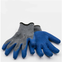 宏达鹿 劳保手套 耐磨 尼龙挂胶手套 蓝色