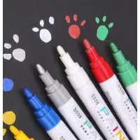 企购优品 油漆笔补漆笔 白色记号笔轮胎笔修补笔 粗杆白色 12支一盒