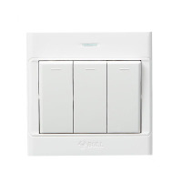 公牛 BULL G09K312Y G09明装三开双控面板开关(包装数量 1个)5个装