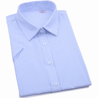 女工装 浅蓝色条纹长/短袖衬衫