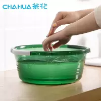 茶花洗脸盆 塑料盆子38cm 03431K透明绿