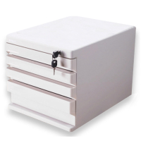 晨光(M&G)ADM95297灰色四层桌面带锁文件柜 抽屉式收纳柜 资料柜 单个装