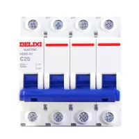 德力西 HDBE-4P 空气开关 断路器 家用空开开关 标准型 DZ47S升级款 4P 25A 白色 (单位:个)