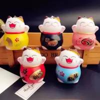 卡通五福招财猫汽车钥匙扣